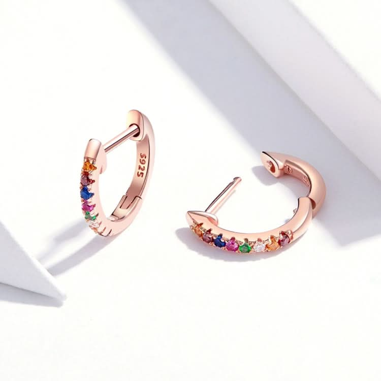 Sterling Silver Rainbow Earrings S925 Zircon Earrings Reluova