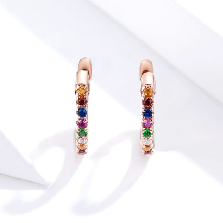 Sterling Silver Rainbow Earrings S925 Zircon Earrings Reluova