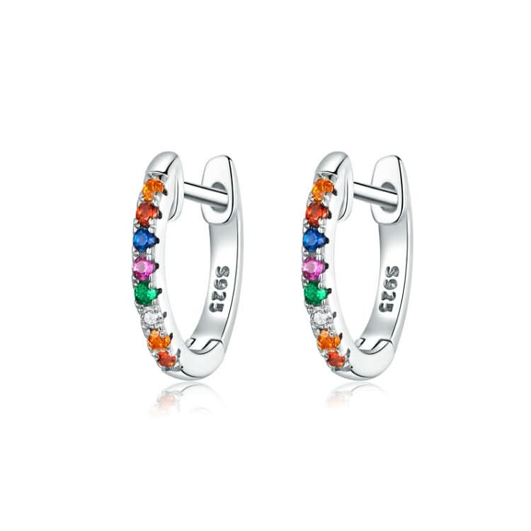 Sterling Silver Rainbow Earrings S925 Zircon Earrings Reluova