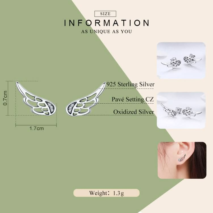 Sterling Silver Wing Earrings Simple S925 Silver Stud Earrings Reluova