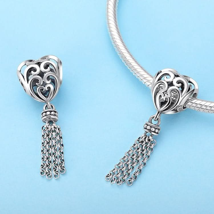 S925 Sterling Silver Love Heart-shaped Silver Beads