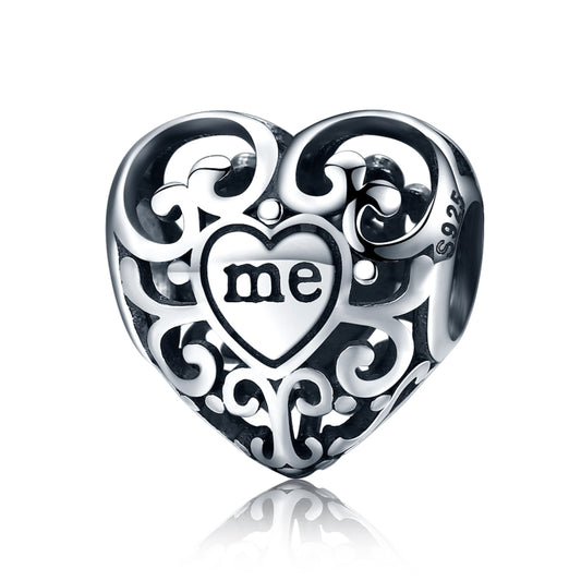 Heart-shaped Hollow Real Me S925 Sterling Silver Beads Reluova