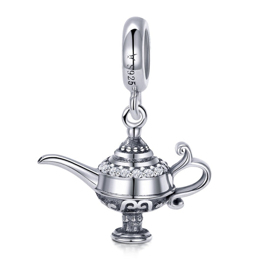 S925 Sterling Silver Magic Lamp Hip Flask Beaded DIY Bracelet Charm