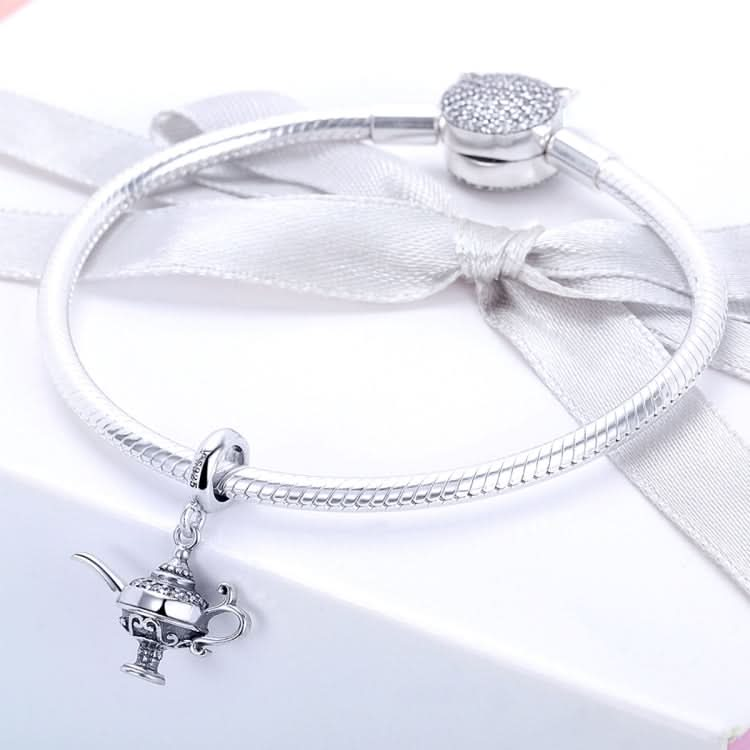 S925 Sterling Silver Magic Lamp Hip Flask Beaded DIY Bracelet Charm