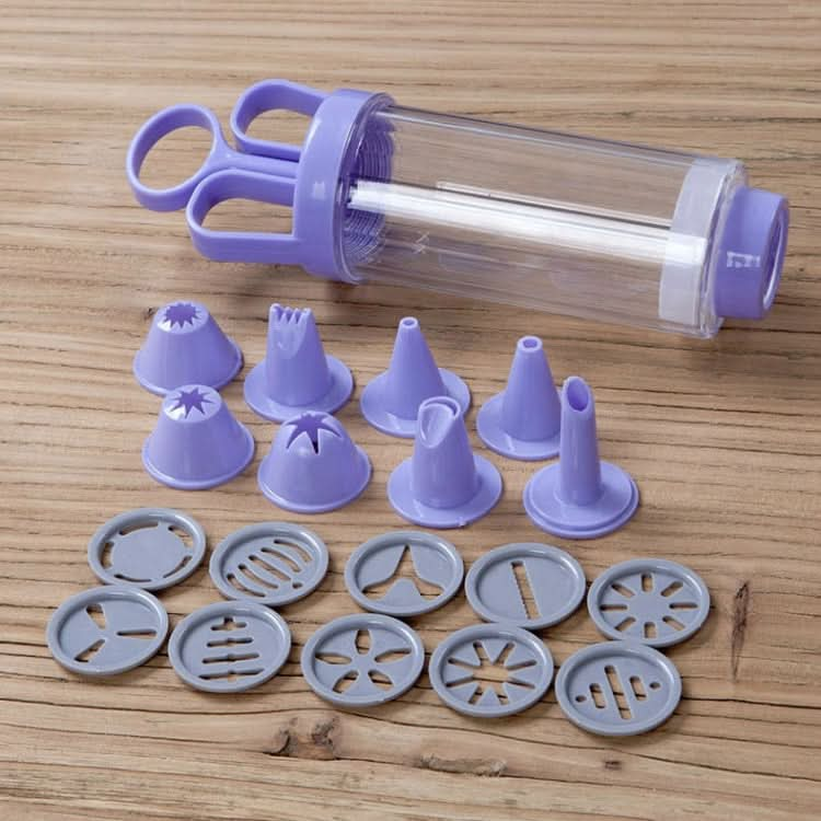 Cookie Gun + 8 Mouth + 10 Flower Piece Set Biscuit Mold Squeeze Cream Baking Tool - Reluova