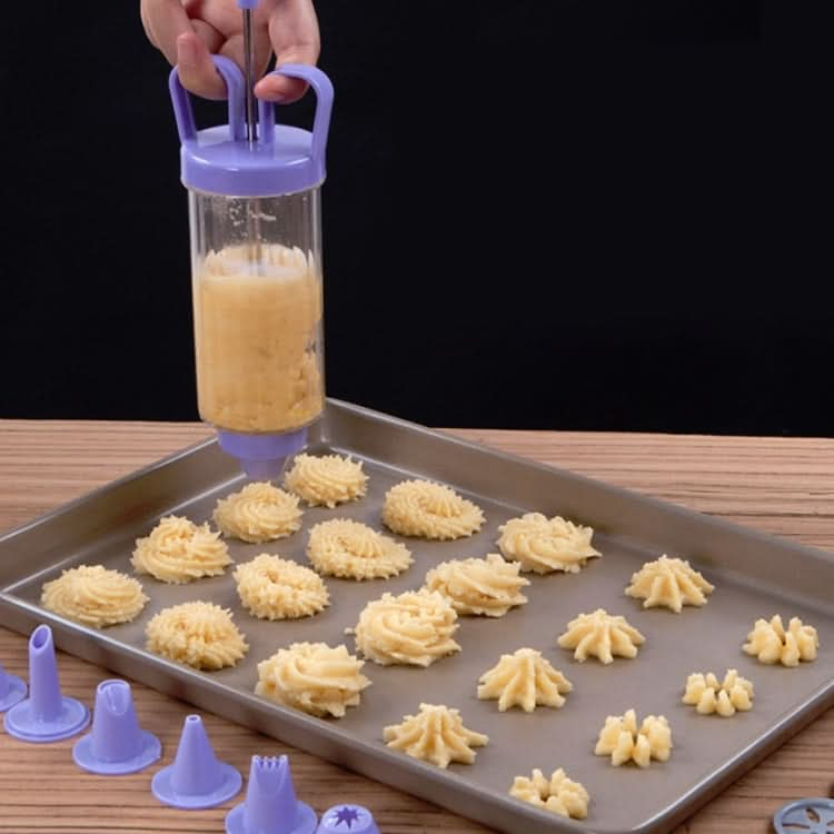 Cookie Gun + 8 Mouth + 10 Flower Piece Set Biscuit Mold Squeeze Cream Baking Tool - Reluova