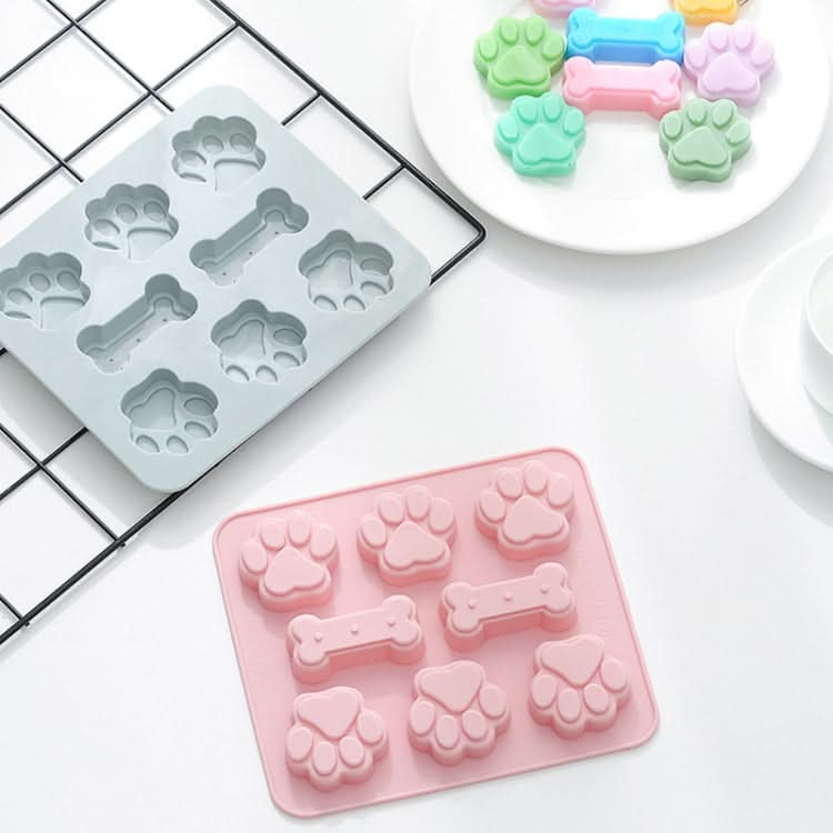 5 PCS Cartoon Cat Claw Bone Shape Cake Chocolate Silicone Mold Microwave Baking Ice Tray Mold Pudding Jelly Mold-Reluova