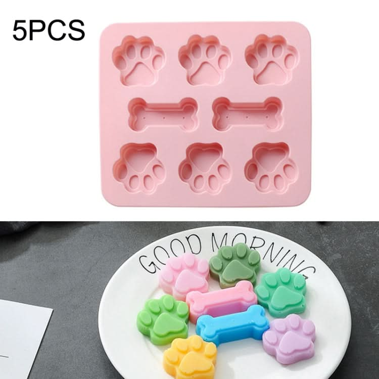 5 PCS Cartoon Cat Claw Bone Shape Cake Chocolate Silicone Mold Microwave Baking Ice Tray Mold Pudding Jelly Mold-Reluova