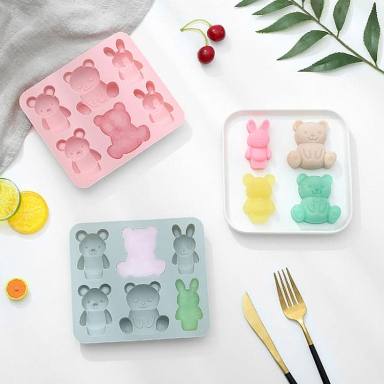 2pcs Cute Cartoon Animal Shape Silicone Chocolate Mold Baking Cake Mold Ice Tray-Reluova