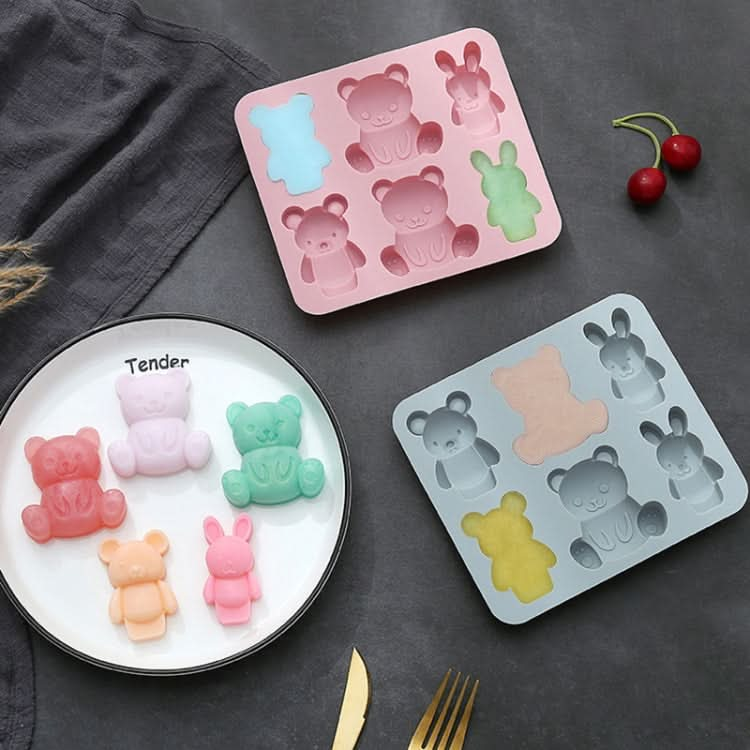 2pcs Cute Cartoon Animal Shape Silicone Chocolate Mold Baking Cake Mold Ice Tray-Reluova