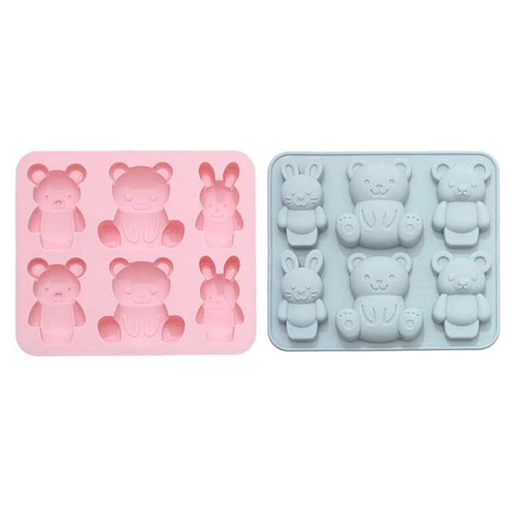 2pcs Cute Cartoon Animal Shape Silicone Chocolate Mold Baking Cake Mold Ice Tray-Reluova