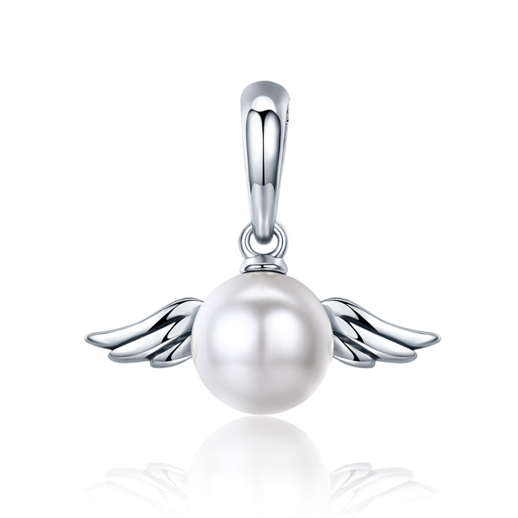 S925 Sterling Silver Pendant Wing Angel Shell Bead Charm DIY Beaded Bracelet Accessories