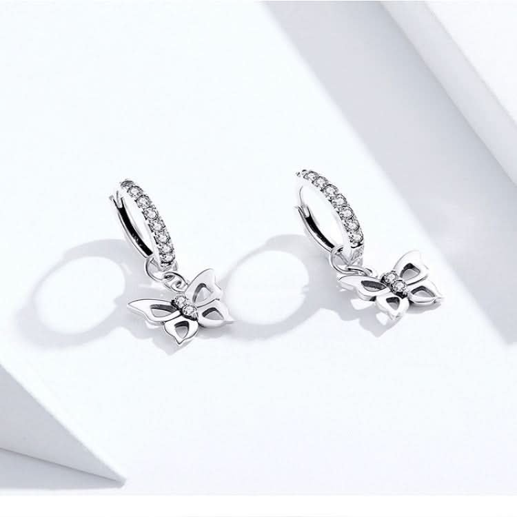 Butterfly S925 Sterling Silver Earrings Hollow Zircon Earrings Reluova