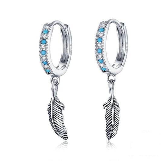 S925 Sterling Silver Feather Earrings Reluova