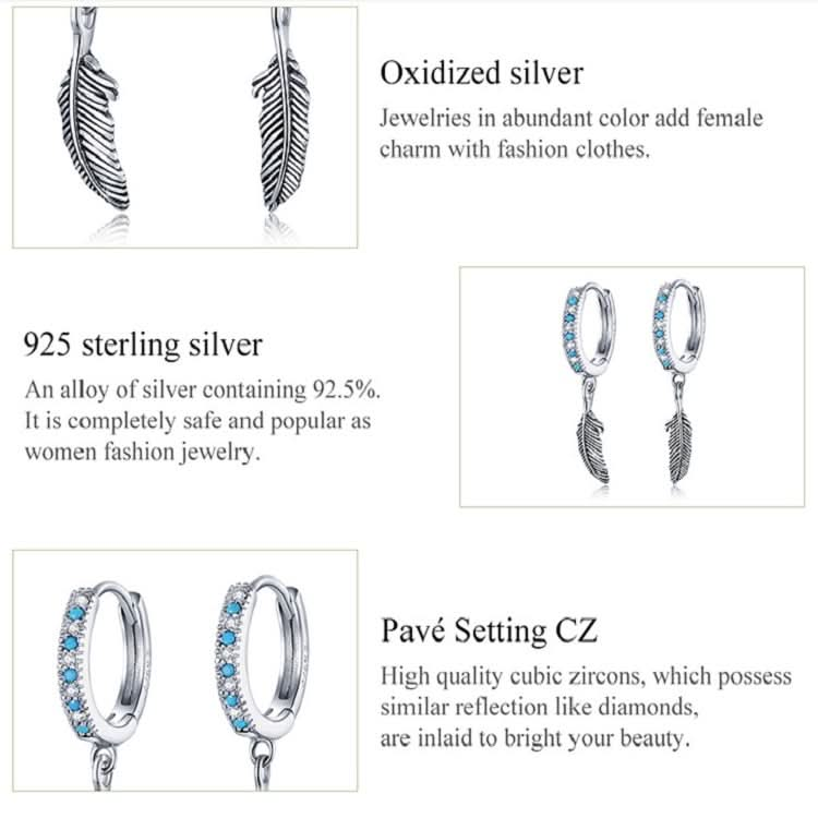 S925 Sterling Silver Feather Earrings Reluova