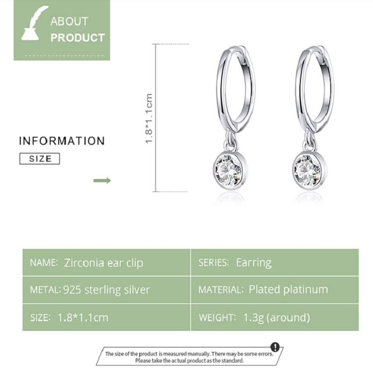 S925 Sterling Silver Platinum-plated Earrings Temperament Zircon Earrings Reluova