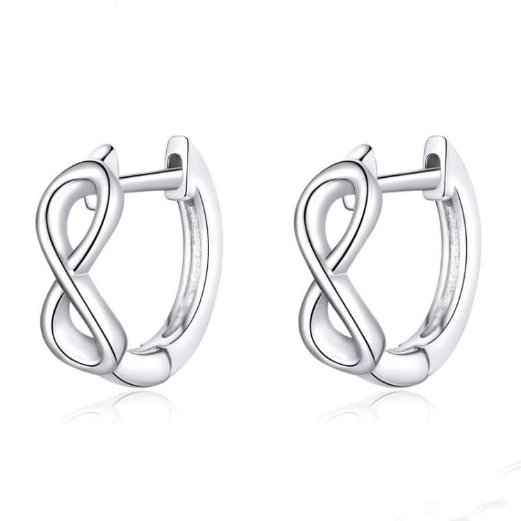 Infinite Love Platinum Plated Earrings S925 Sterling Silver Stud Earrings Reluova