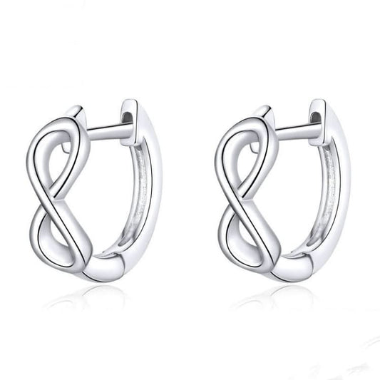 Infinite Love Platinum Plated Earrings S925 Sterling Silver Stud Earrings Reluova