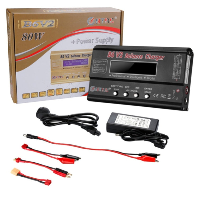 HTRC B6 V2 Balance Charger Intelligent Model Airplane Lithium Battery Charger, Reluova