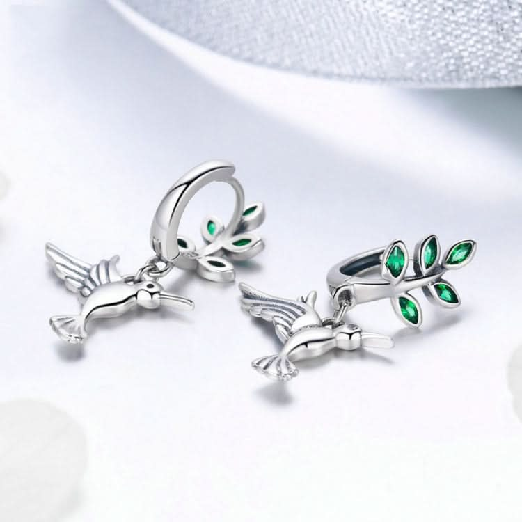 Hummingbird Greetings S925 Sterling Silver With Zircon Earrings Reluova