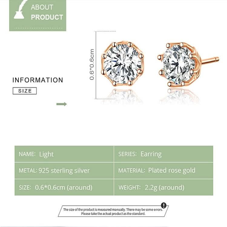 Sterling Silver Zircon Earrings S925 Sterling Silver Gold-plated Earrings Reluova