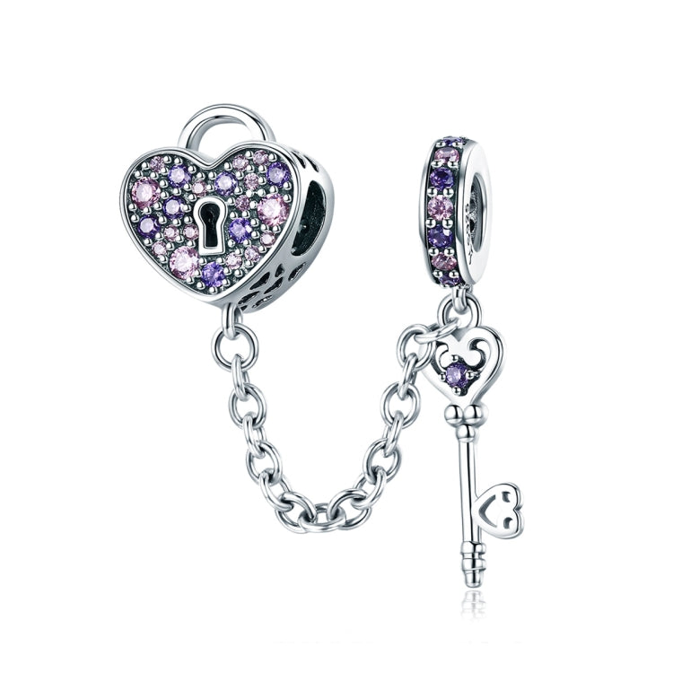 S925 Sterling Silver Accessories Charm Heart Key Safety Chain Reluova