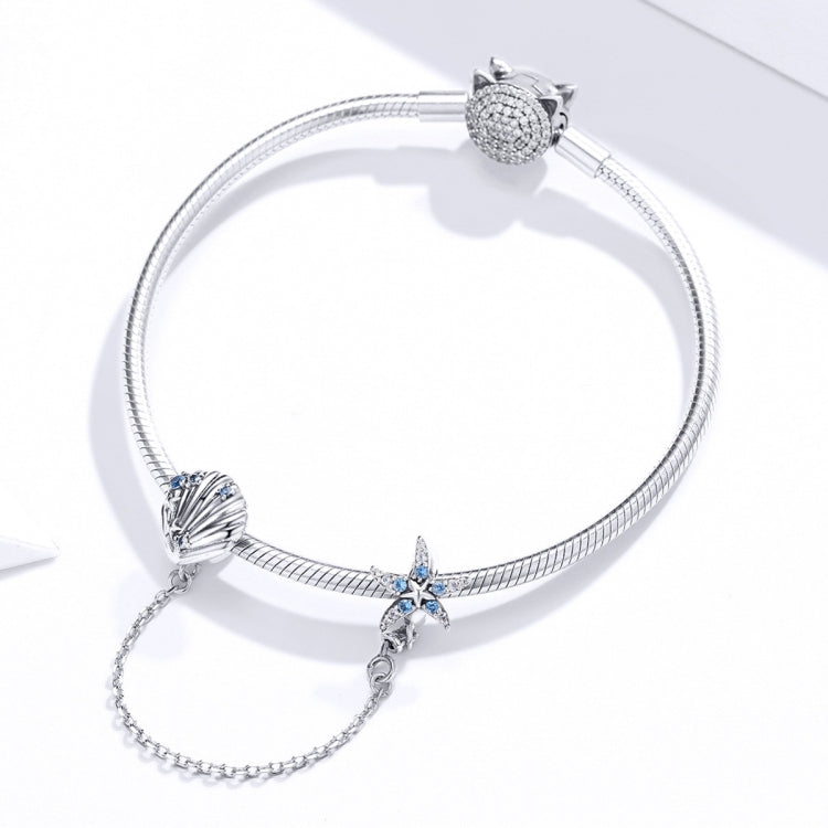 S925 Sterling Silver Starfish Shell Safety Chain DIY Bracelet Accessories