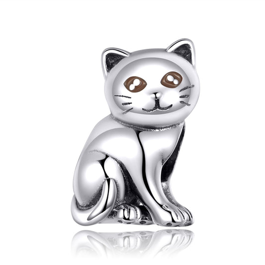 S925 Sterling Silber Tier Serie Nette Katze Lose Perlen DIY Armband Perlen