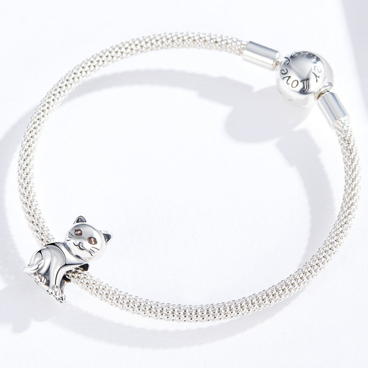 S925 Sterling Silver Animal Series Cute Cat Loose Beads DIY Bracelet Beaded Reluova