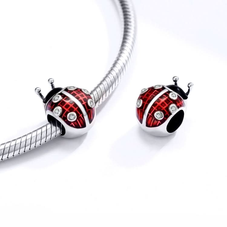 S925 Sterling Silver Seven Star Ladybug Pendant DIY Bracelet Accessories