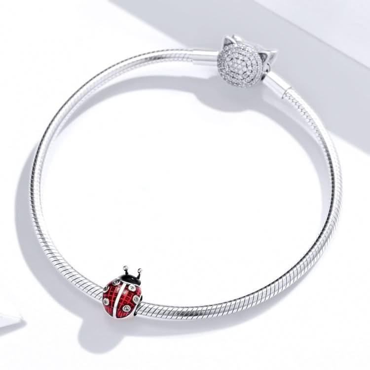 S925 Sterling Silver Seven Star Ladybug Pendant DIY Bracelet Accessories