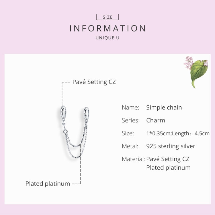 S925 Sterling Silver Simple Two-layer Chain Safety Chain DIY Bracelet Accessories