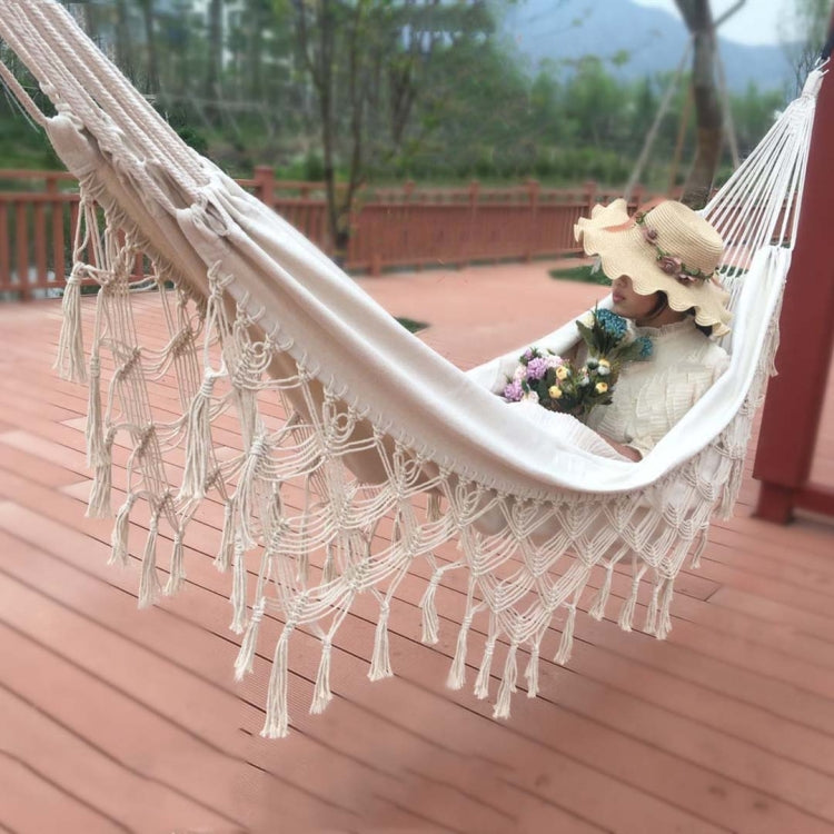 Tassel Hammock Double Canvas Hammock Outdoor Indoor Photography Props