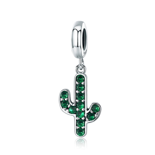 Fresh Cactus DIY Beaded Ladies Bracelet Accessories S925 Sterling Silver Charm Reluova