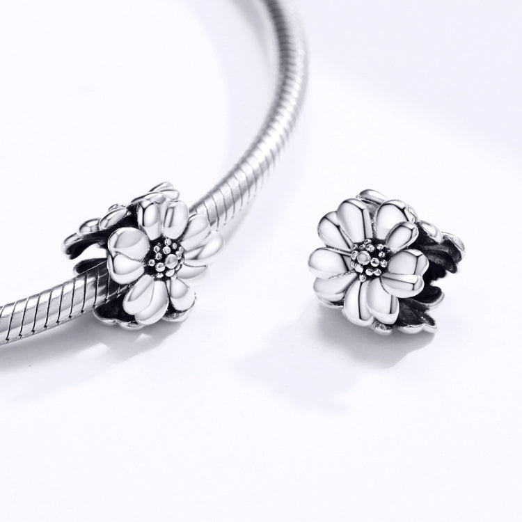 Flower Beaded S925 Sterling Silver Loose Bead DIY Bracelet Accessories