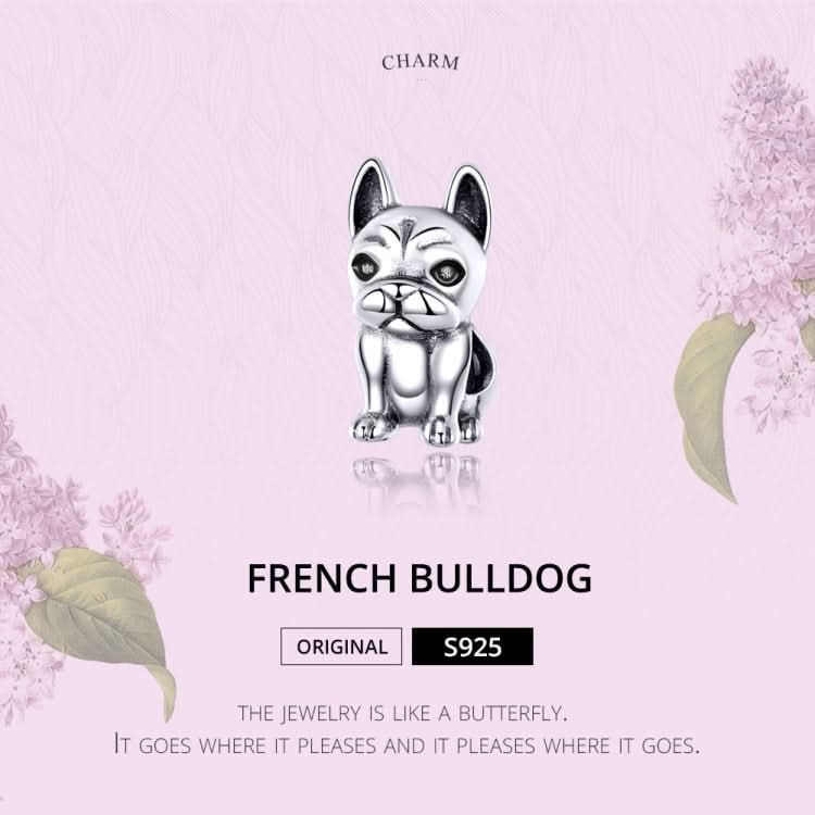 S925 Sterling Silver French Bulldog Beaded DIY Bracelet Loose Beads