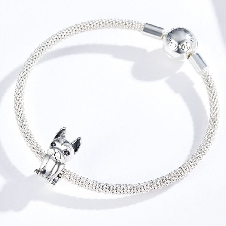 S925 Sterling Silver French Bulldog Beaded DIY Bracelet Loose Beads Reluova