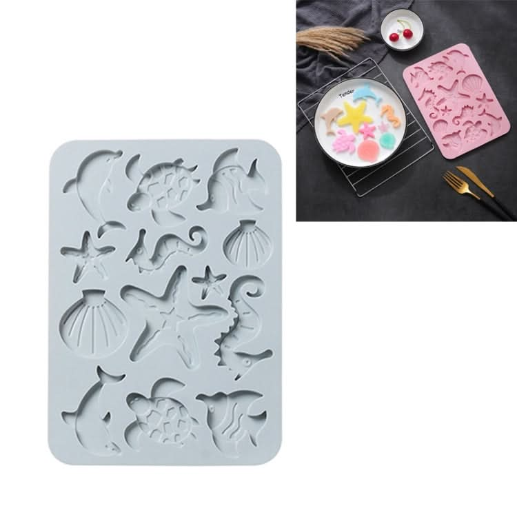 4 PCS Marine Life Three-dimensional Silicone Ice Cream Mold High Temperature Resistant Multifunctional Baking Cake Chocolate Mold-Reluova