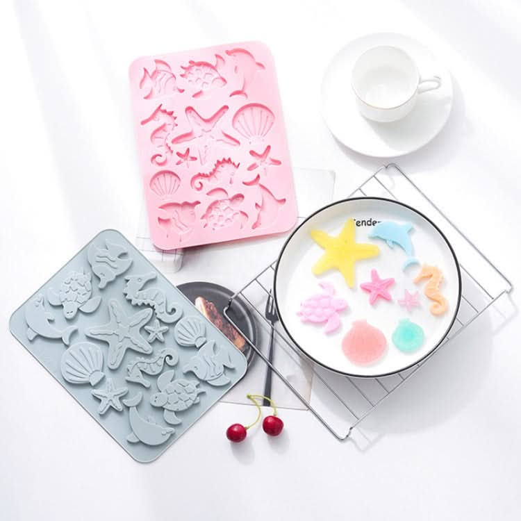 4 PCS Marine Life Three-dimensional Silicone Ice Cream Mold High Temperature Resistant Multifunctional Baking Cake Chocolate Mold-Reluova