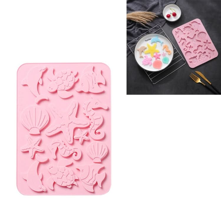 4 PCS Marine Life Three-dimensional Silicone Ice Cream Mold High Temperature Resistant Multifunctional Baking Cake Chocolate Mold-Reluova