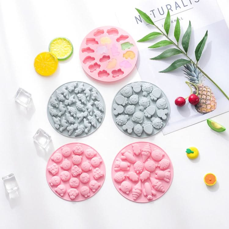 10 PCS Round Cartoon Soft Candy Jelly Steamable Silicone Mold Ice Cream Chocolate Dripping Mold - Reluova 