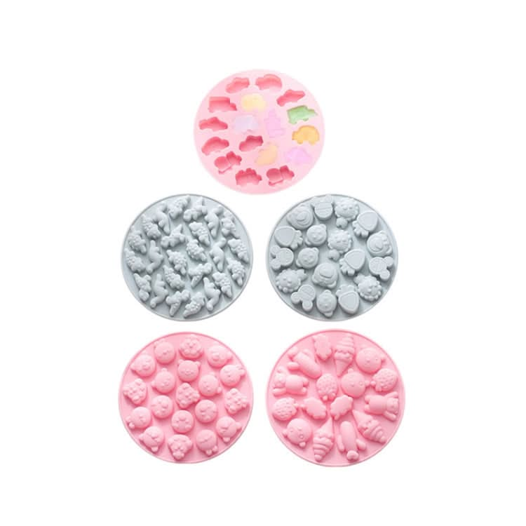 10 PCS Round Cartoon Soft Candy Jelly Steamable Silicone Mold Ice Cream Chocolate Dripping Mold - Reluova 