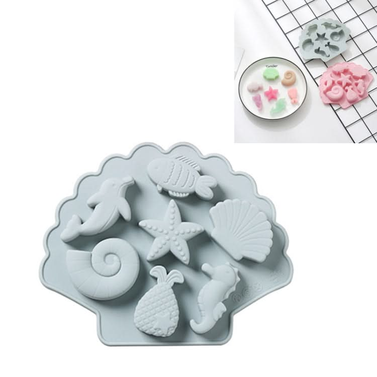 6 PCS 3D Creative Ocean Organism Shaped Silicone Cake Mold Baking Chocolate Ice Cube Mold-Reluova