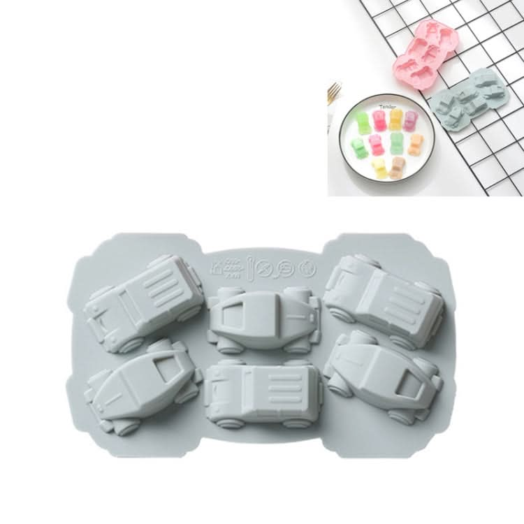 6 PCS Creative Cake Chocolate Mold 3D Car Cartoon Household Silicone Baking Ice Tray Mold-Reluova