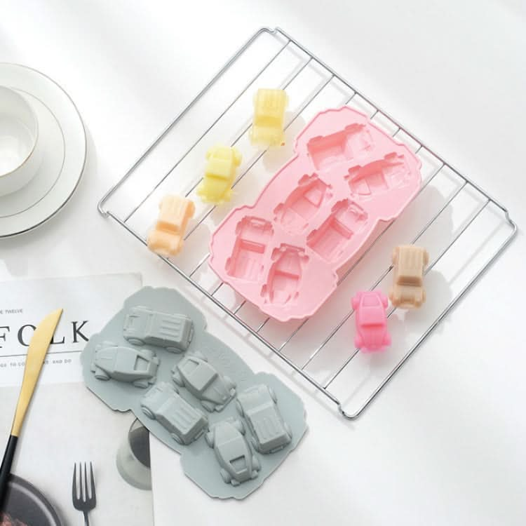 6 PCS Creative Cake Chocolate Mold 3D Car Cartoon Household Silicone Baking Ice Tray Mold-Reluova