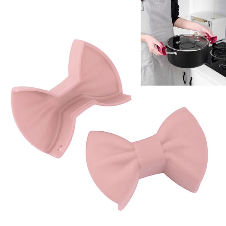 1 Pair Bowknot Silicone Insulation Clip Creative Kitchen Practical Gadgets - Reluova