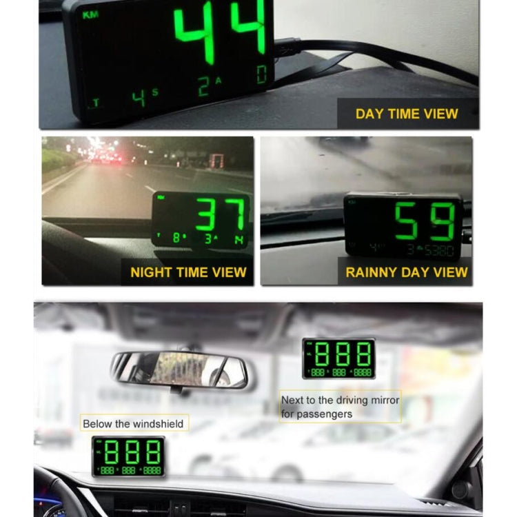 Kingneed C80 4.5inch HUD Car Head-up Display GPS Speed Meter Overspeed Alarm Mileage Altitude Clock