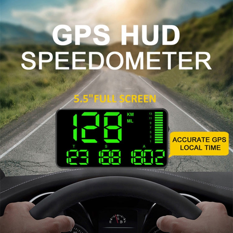 Kingneed C90 5.5inch HUD Car Head-up Display GPS Car Universal Mileage Speed Meter Speeding Alarm / GPS Satellite Speed Measurement