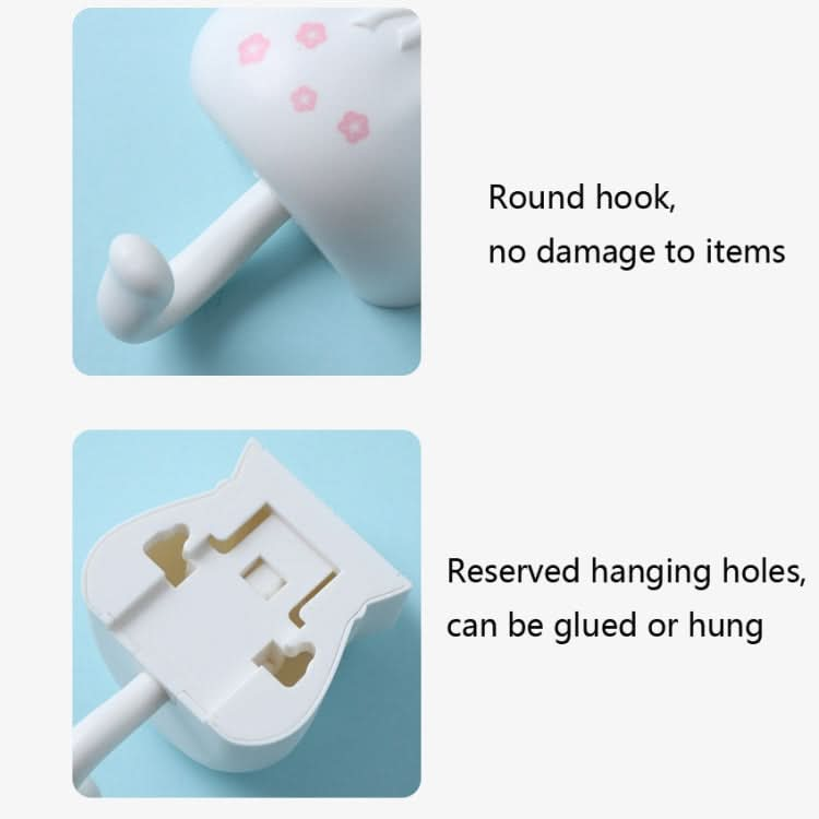 Lucky Cat Hook Free Punch Wall Hanging Wall Entrance Key Glue Hook Back Coat Storage Random Colour Delivery