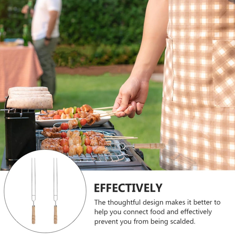 Stainless Steel Barbecue Skewers Barbecue Fork U-shaped Barbecue Fork, Spec: 6pcs + 2  Sweeps Reluova